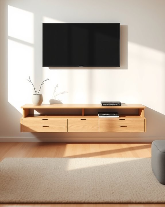 adjustable floating tv stand