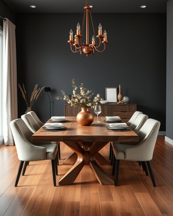 aged copper against dark