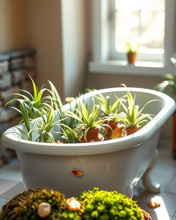 air plants bathtub garden
