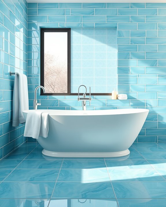 aqua blue bathroom transformation