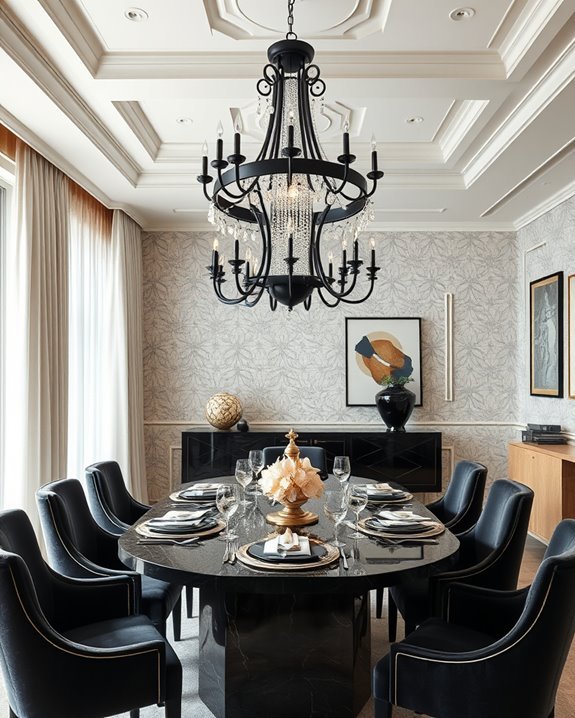 art deco glamorous dining room