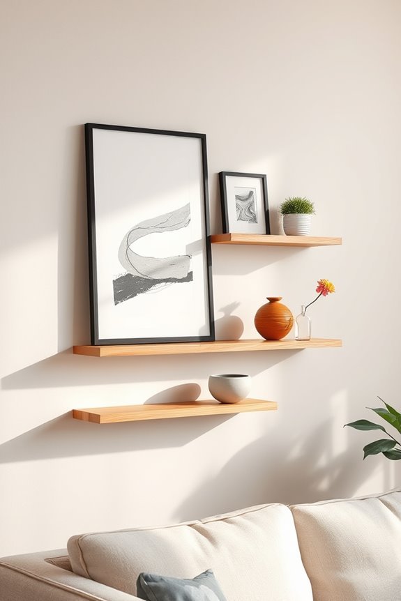 artful floating shelf display