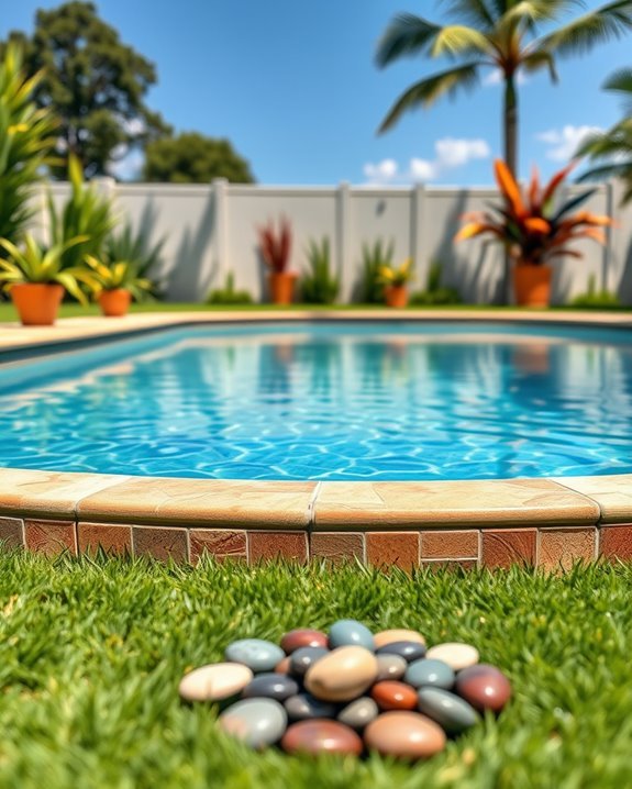 artistic and durable pool edging