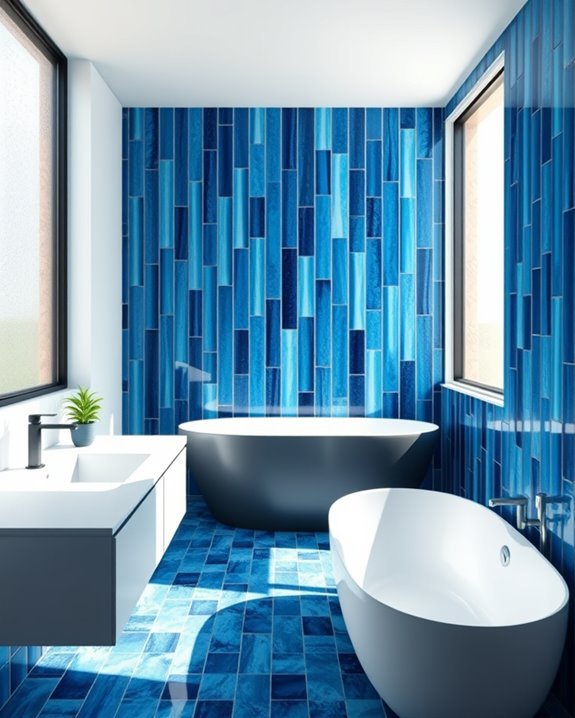 artistic blue tile arrangements