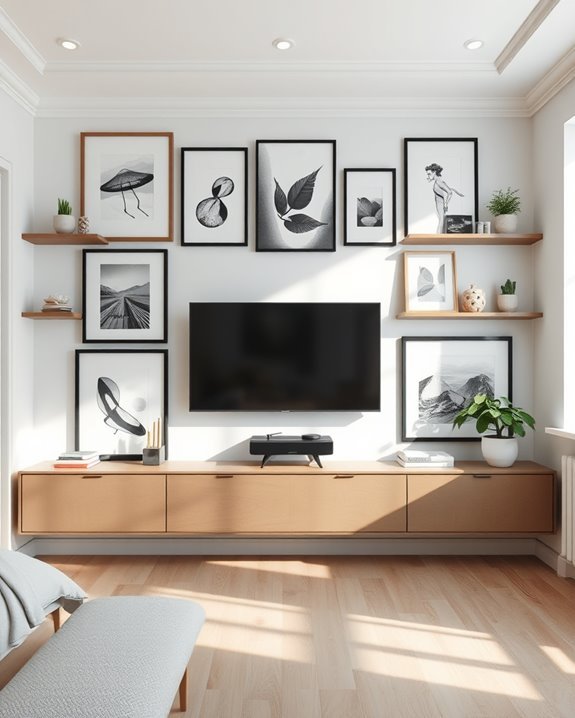 artistic tv wall display