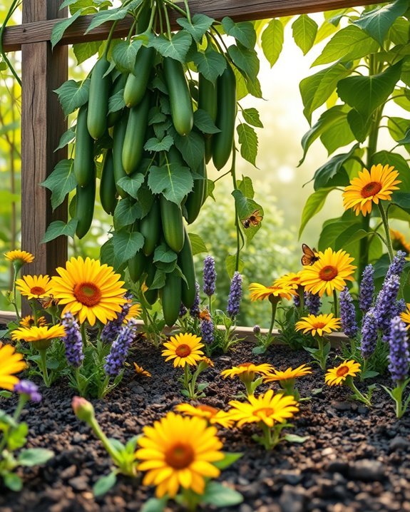 attract pollinators for cucumbers
