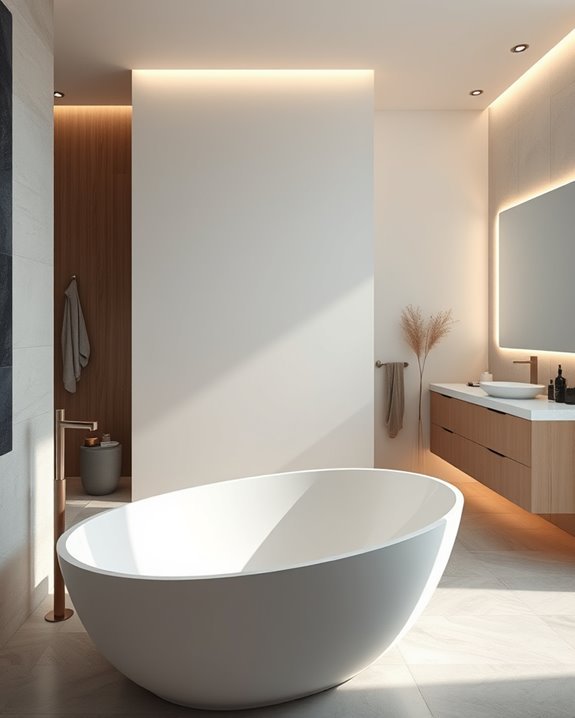 backlit panels enhance ambiance