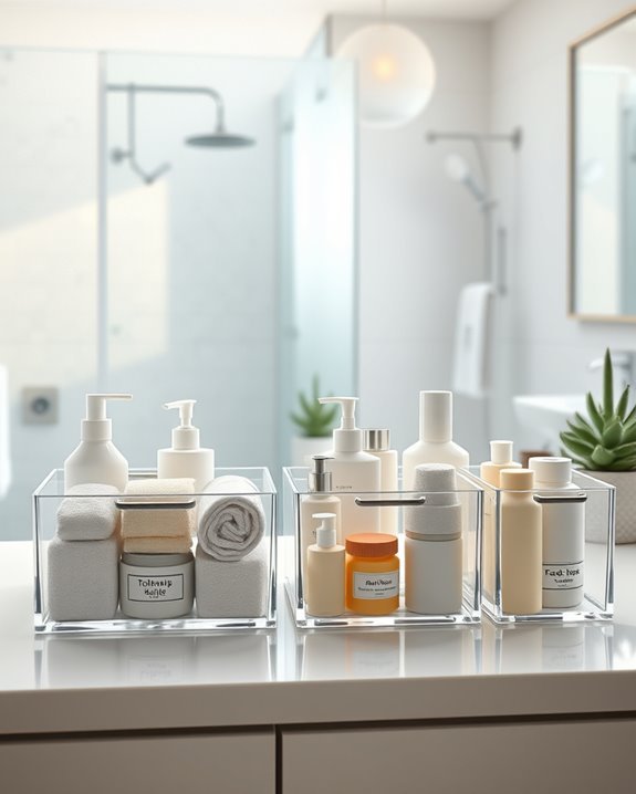 bathroom bins for organization