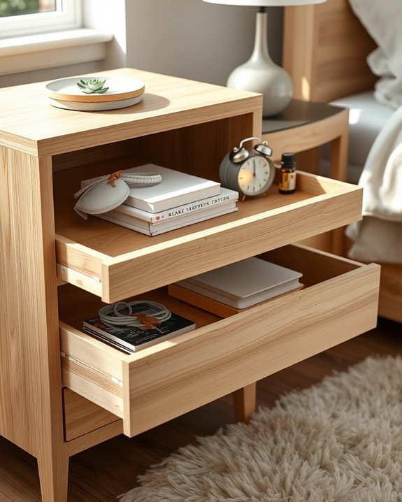 bedside table with storage