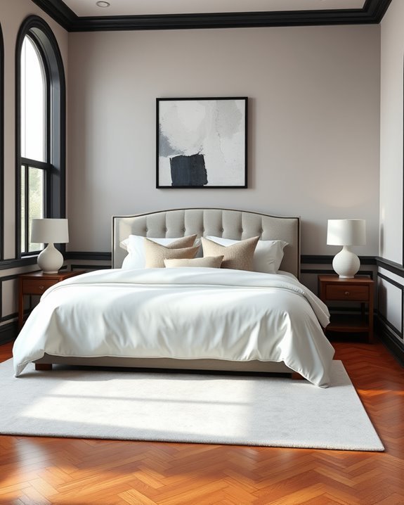 black baseboards and trim