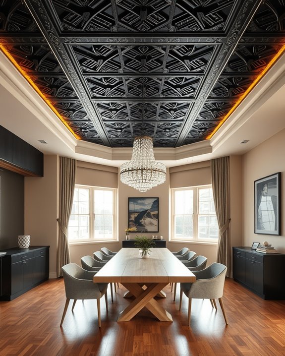 black ceilings create intimacy