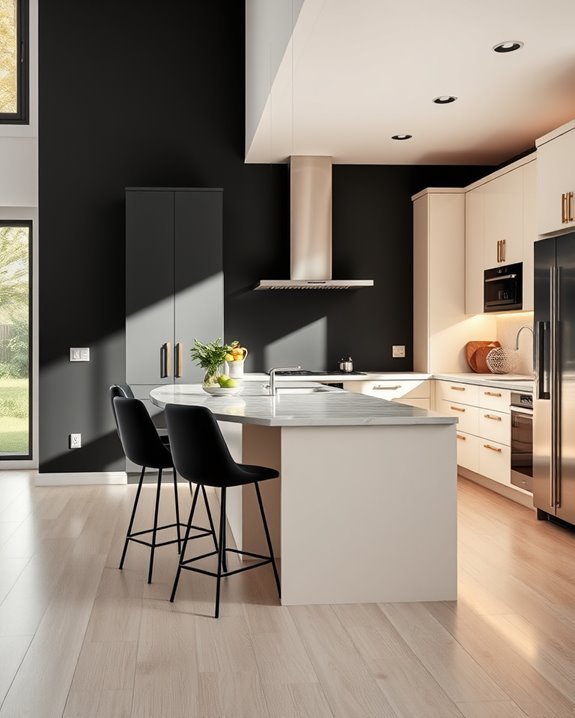 black wall cream decor