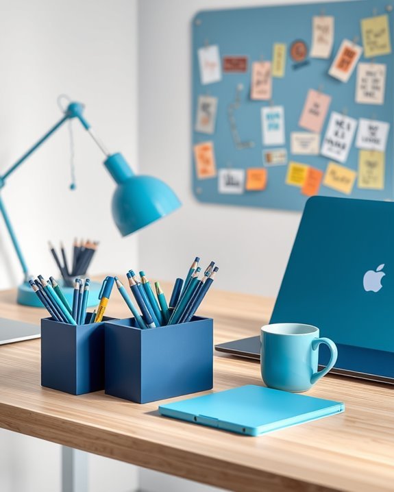 blue accessories enhance productivity