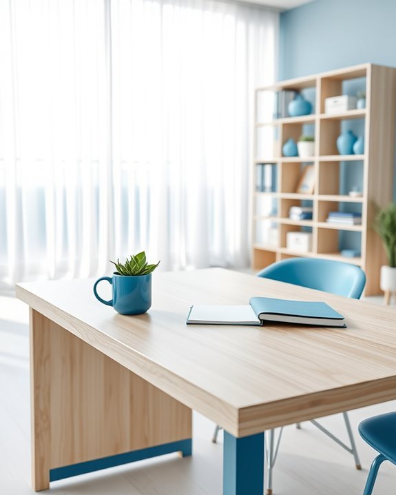 blue enhances workspace productivity