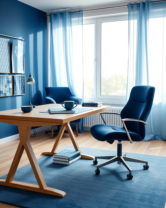 blue textiles enhance focus