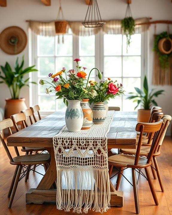 bohemian artistic centerpiece ideas