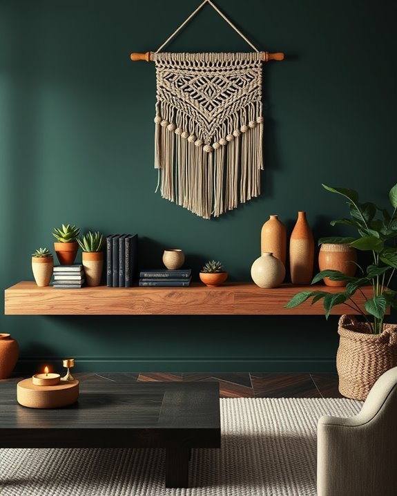 bohemian gallery shelf arrangement