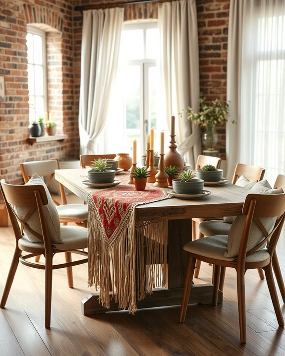bohemian table runner styles