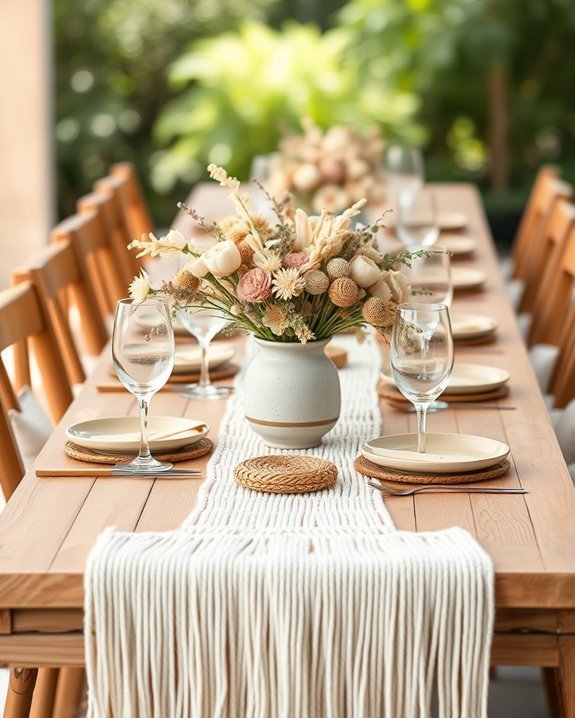 boho macrame table settings