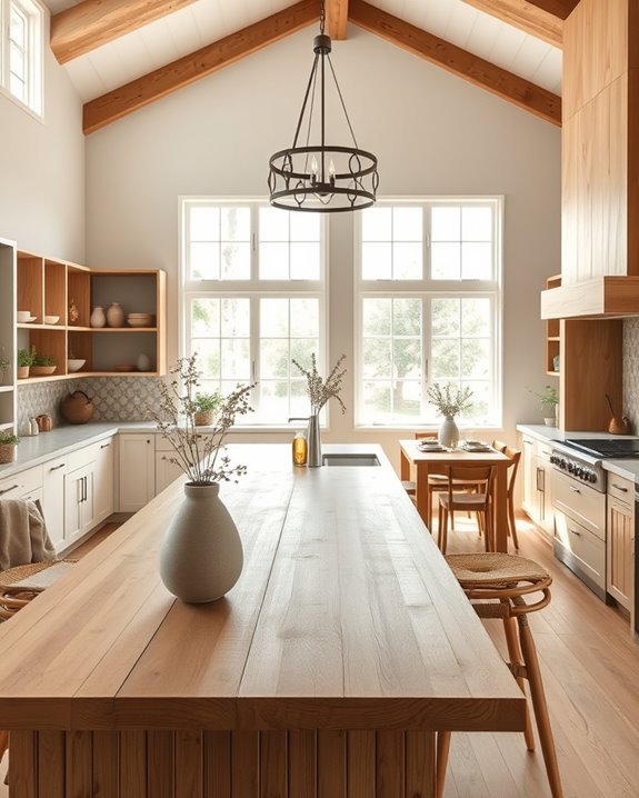 boho open concept kitchen