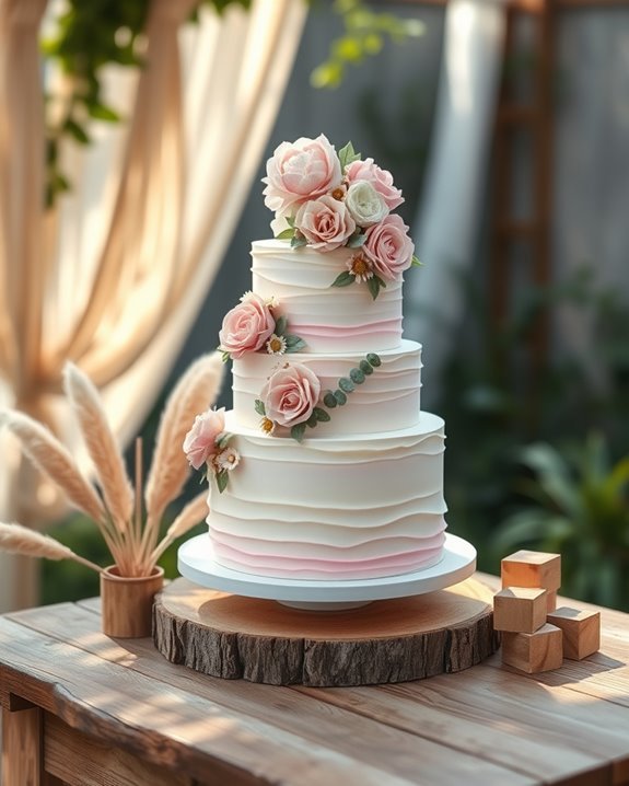 boho themed baby shower cake