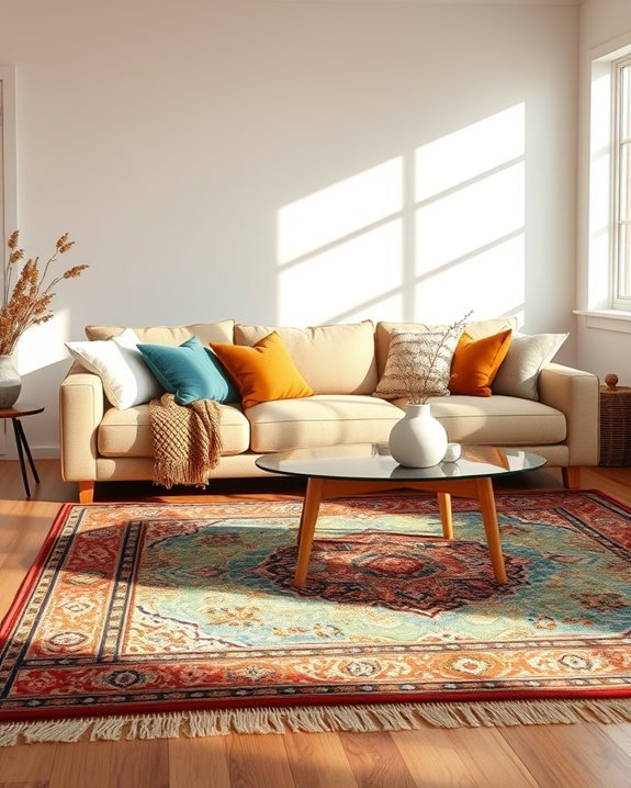 bold area rugs energize living
