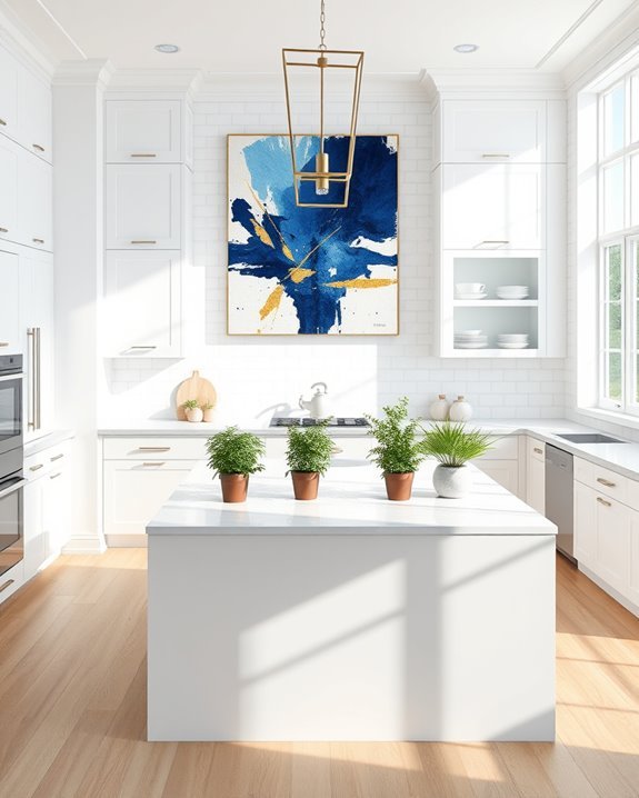 bold art enhances kitchens