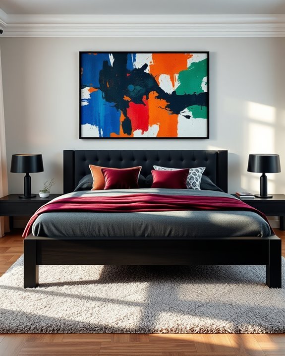 bold artwork enhances contrast