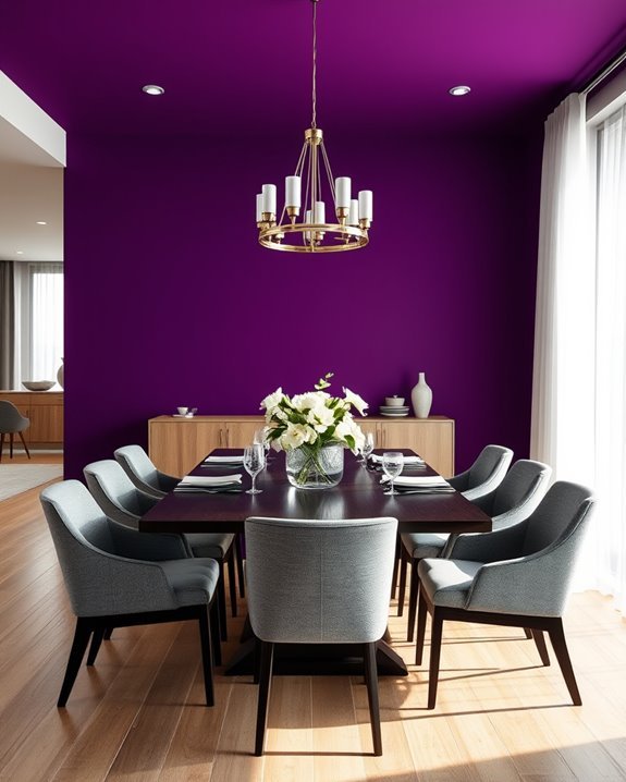 bold aubergine dining transformation