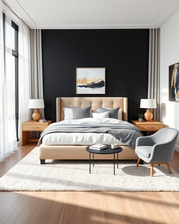 bold black accent wall