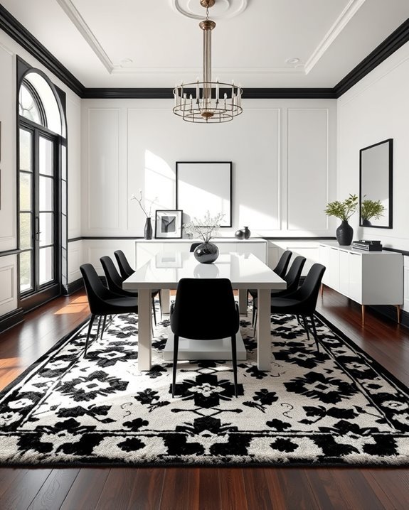 bold black and white rugs