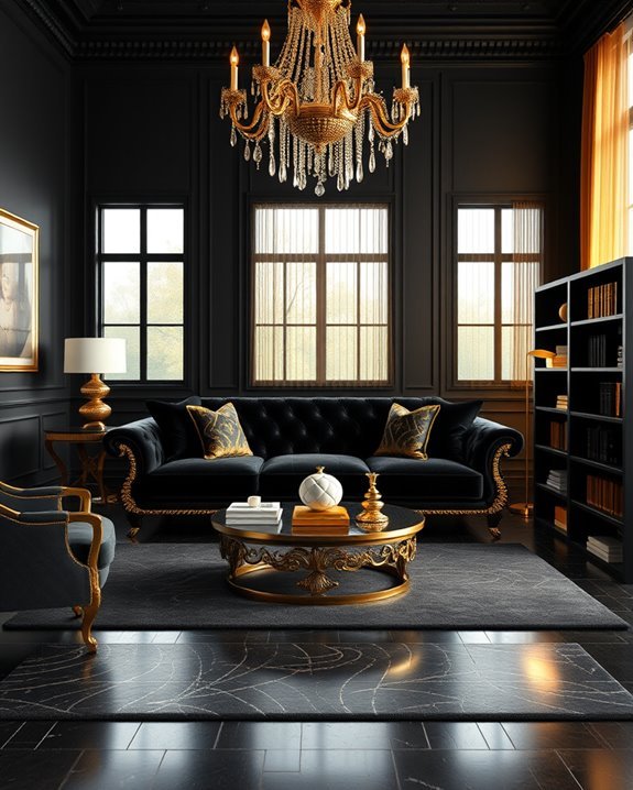 bold black gold decor