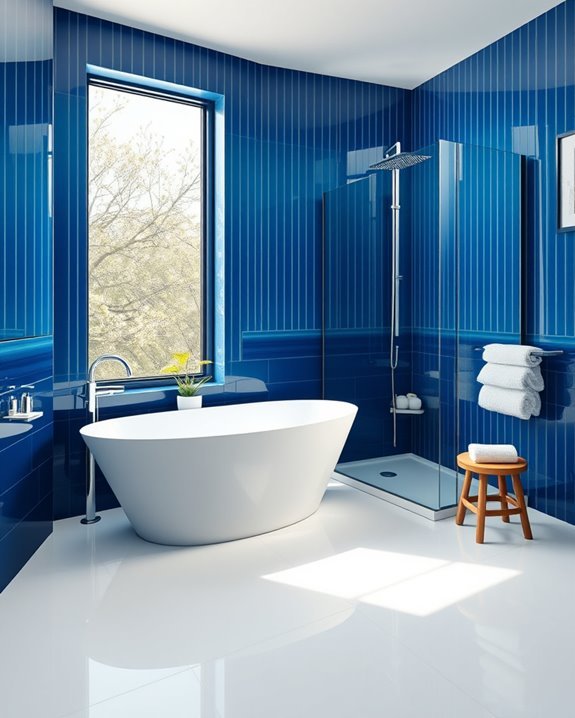 bold blue vertical stripes