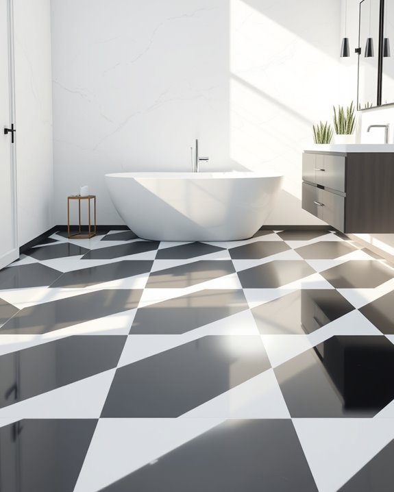 bold checkerboard bathroom floors