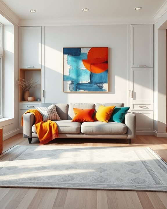 bold color cupboard accents