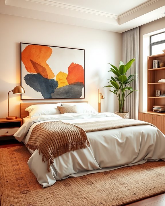 bold contemporary artwork enhances