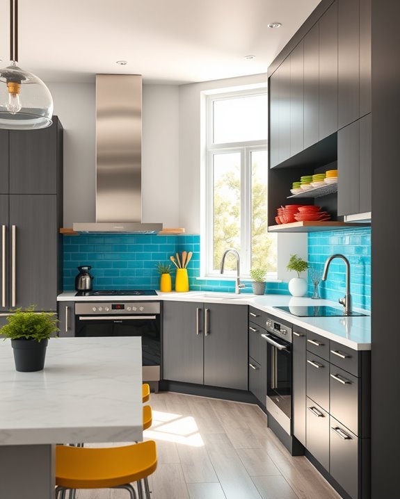 bold grey and brights