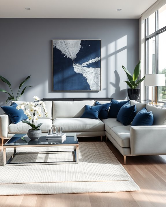 bold grey blue contrasts