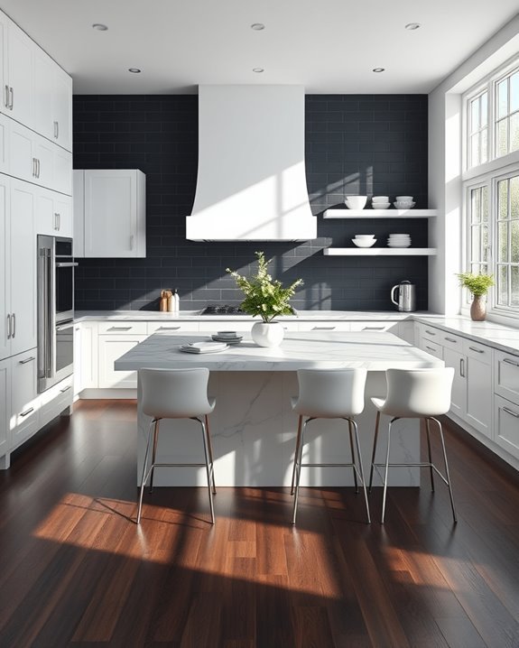 bold high contrast kitchen design