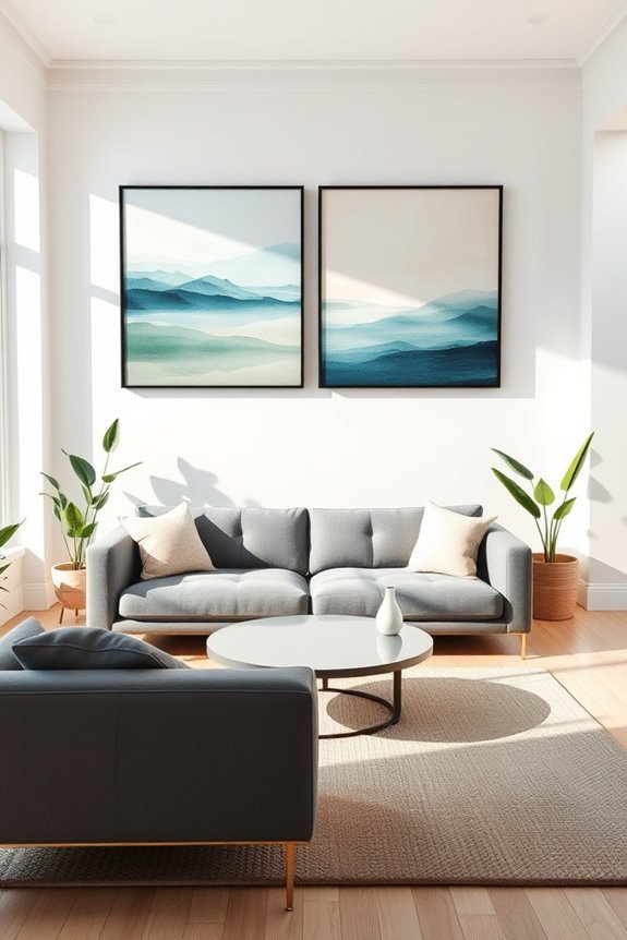 bold multi panel art arrangements