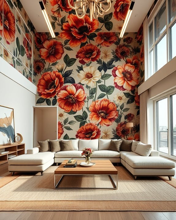 bold wallpaper enhances heights