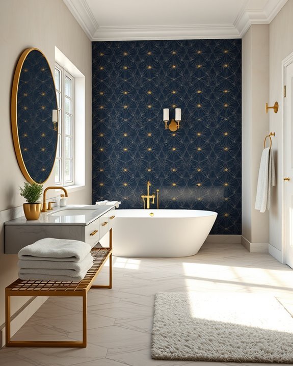 bold wallpaper transforms bathrooms