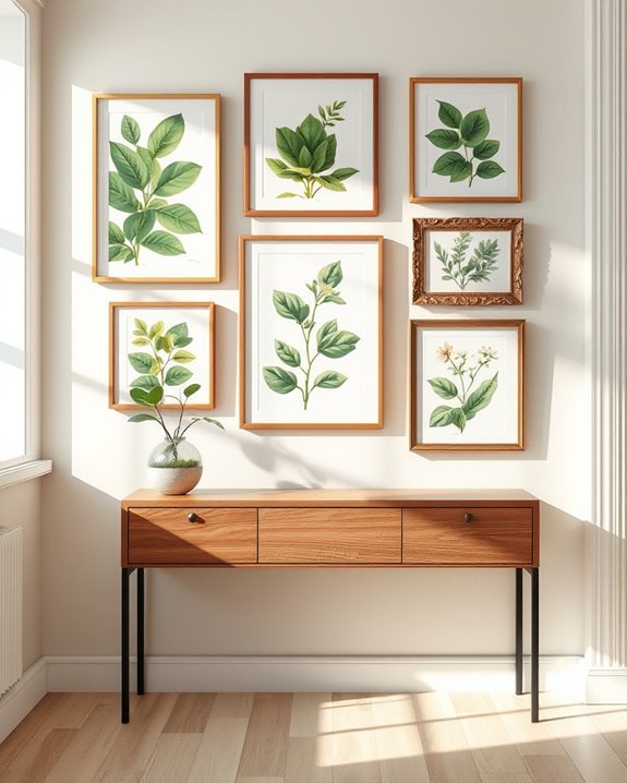 botanical prints enhance decor