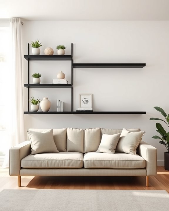 breezy open black shelves