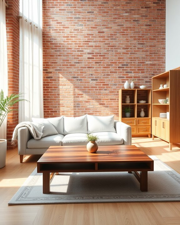 brick and wood harmony