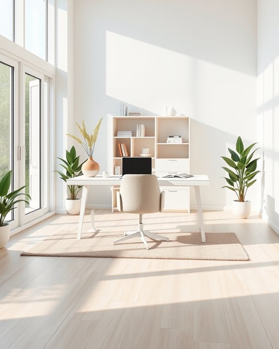bright airy productive workspace