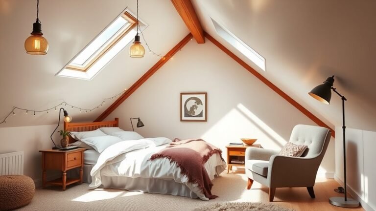 bright attic bedroom lighting