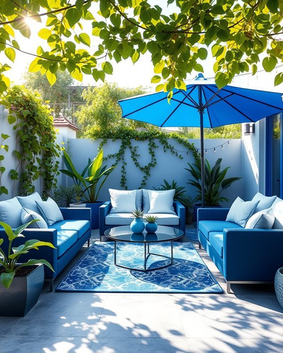 bright blue patio vibe