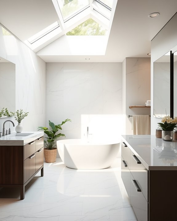 brighten bathroom with skylight