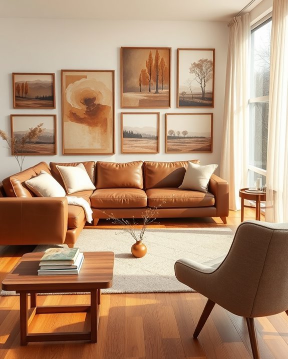 brown art enhances interiors